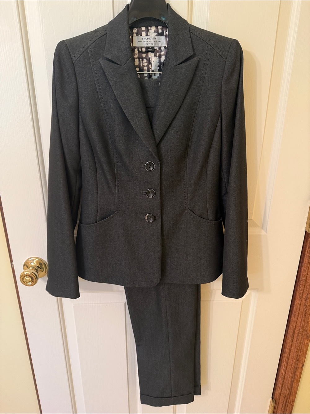 Tahari Off Black Women's Tailored Blazer & Trouser Suit